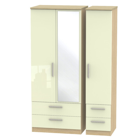 Michigan 3 Door 4 Drawer Mirror Wardrobe