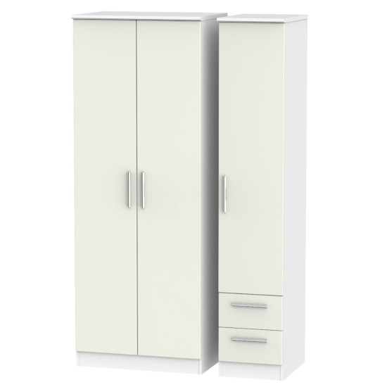 Michigan Tall 3 Door 2 Small Drawer Wardrobe