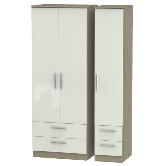 Michigan Tall 3 Door 4 Drawer Wardrobe
