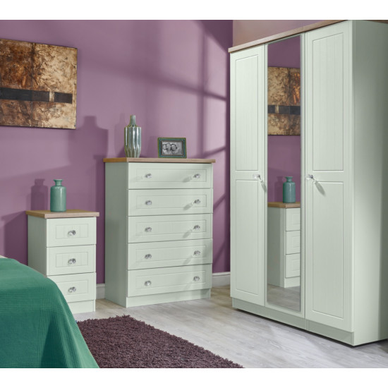 Palermo Tall 3 Door 4 Drawer Mirrored Wardrobe