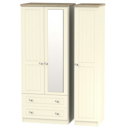 Venice Standard 3 Door 2 Drawer Mirrored Wardrobe