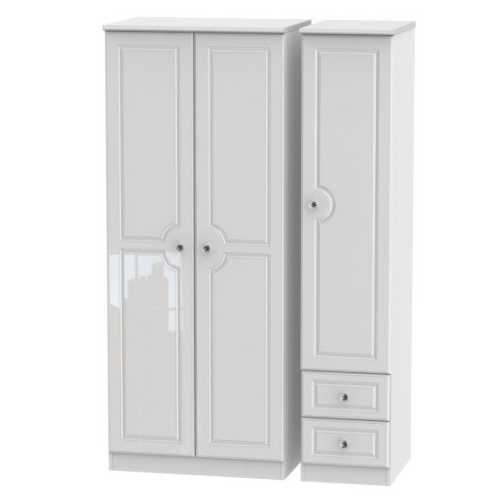 Aberdeen 3 Door 2 Small Drawers Wardrobe