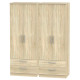Contrast Tall 4 Door 4 Drawer Wardrobe