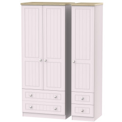 Venice Standard Triple 2 Drawer Wardrobe with Drawer Wardrobe