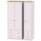 Venice Standard Triple 2 Drawer Wardrobe with Drawer Wardrobe