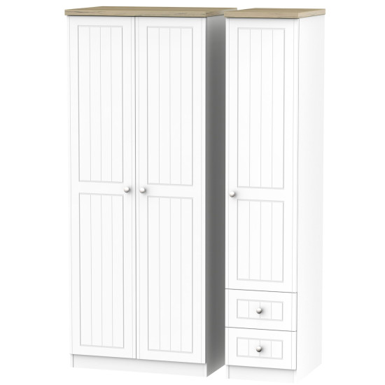 Venice Tall Triple Wardrobe with Drawer Wardrobe